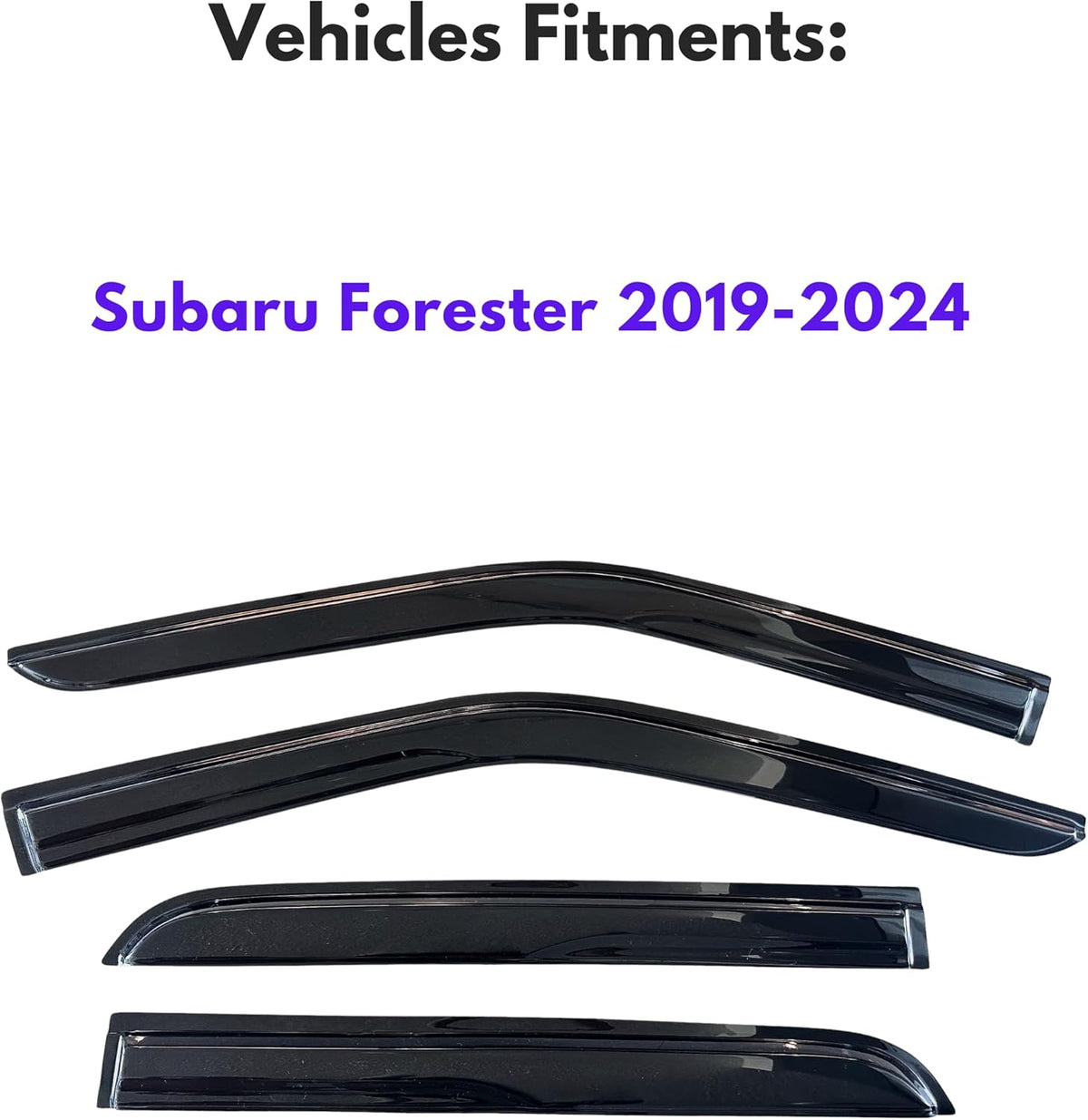 KPY Window Visor Compatible with Subaru Forester 2019-2024, 4PC Rain Guard Side Window Vent Deflectors Tape-On Mugen Style, 2019 2020 2021 2022 2023 2024