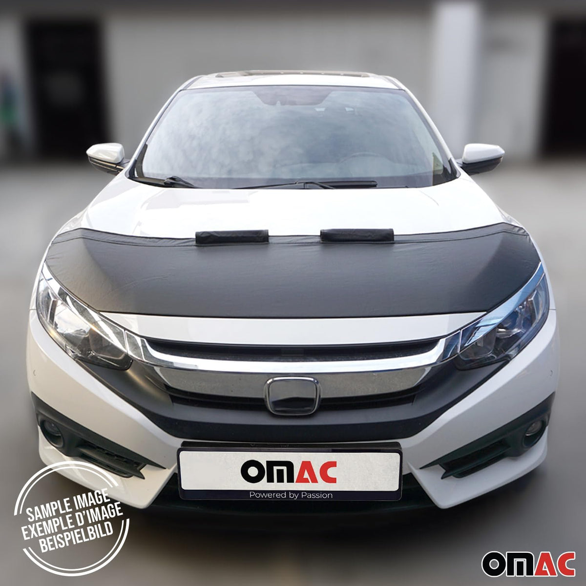 OMAC Car Bonnet Mask Hood Bra for Toyota Yaris 2013-2020 Black 1 Pc