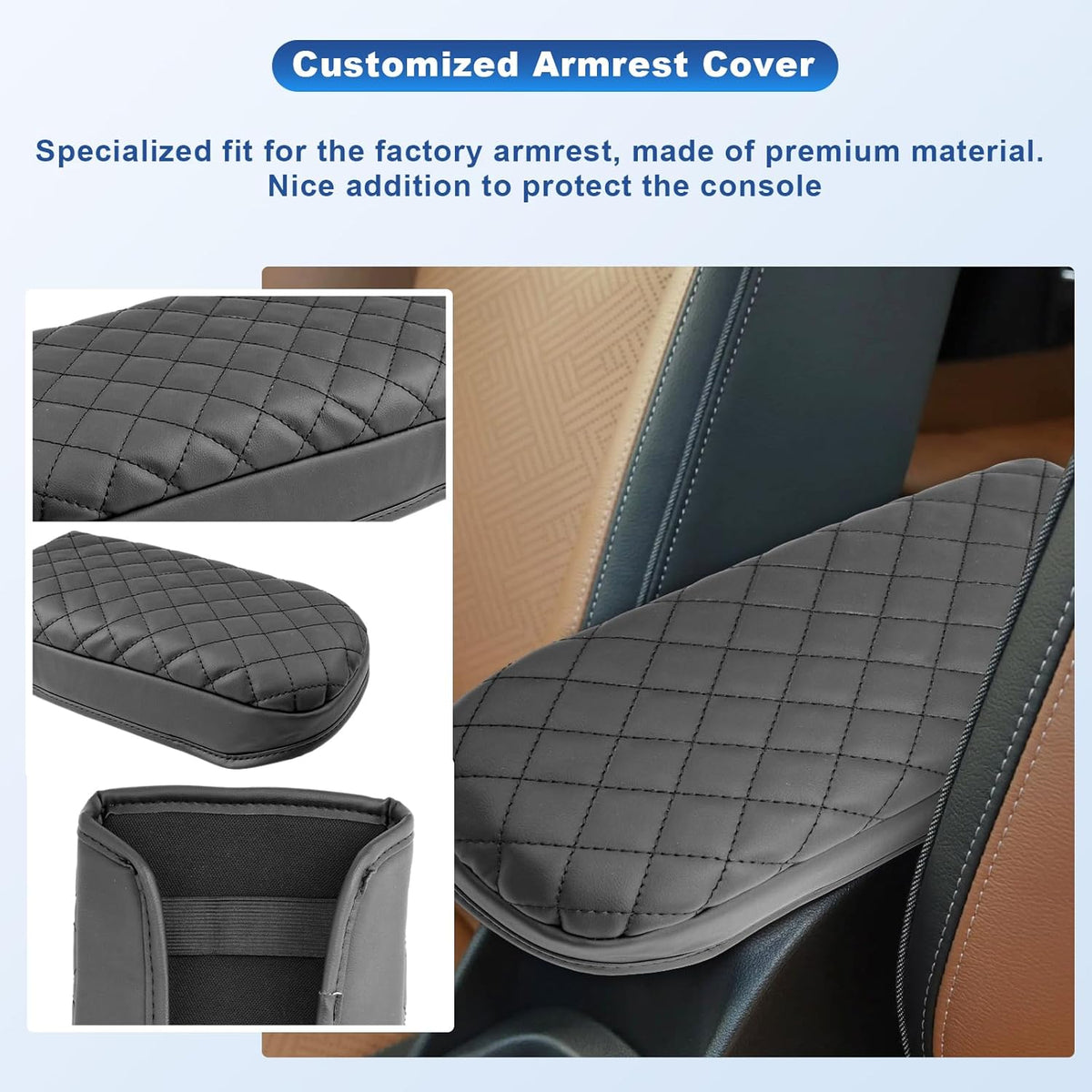 CDEFG 2024 2025 Trax Center Console Cover for 2024 2025 Chevy Trax Armrest Cover Middle Console Pad Arm Rest Cover 2024 Trax 2025 Accessories (Black)