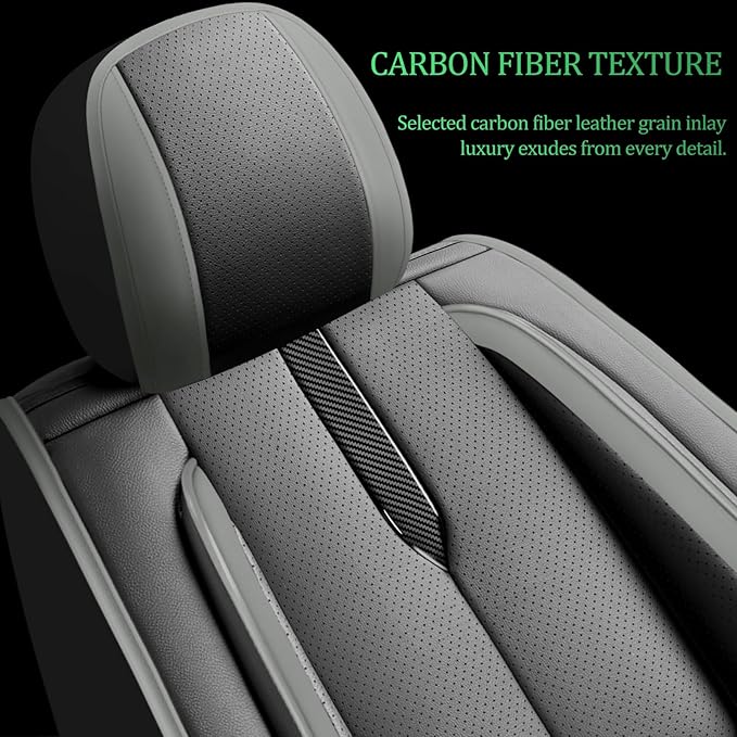 Fit Crosstrek Car Seat Covers for Subaru Crosstrek 2016-2025 2026 -Upgraded Premium Waterproof & Breathable Leather,Airbag Compatible,All-Weather Seat Cushion Protector,2 Front/Black-Grey