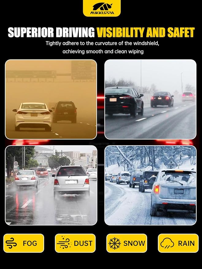 MIKKUPPA 26"+20"+13" Windshield Wipers Blades Replacement for 2011-2017 BMW X3, Side Lock Front & Rear All Season Wiper Blades Set(Pack of 3)