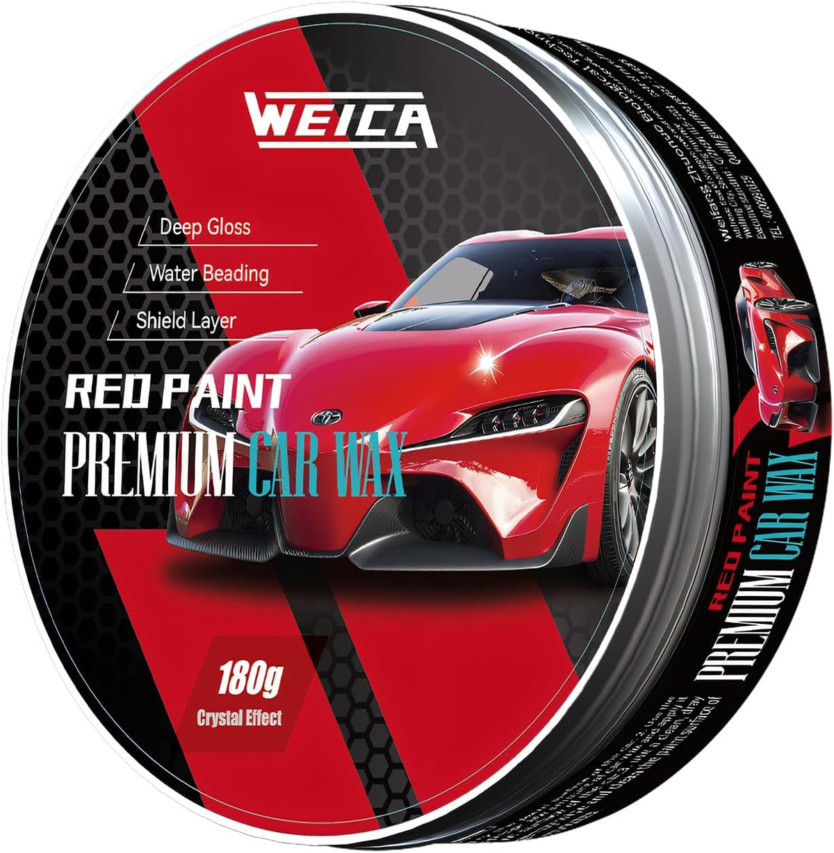 Car Wax for Red, Orange & Warm Color Paints | Sun Fade Defender & Metallic Pop | 180g Paste