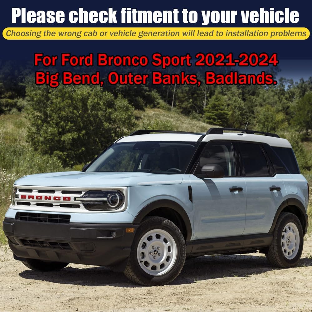 Rain Guards for Ford Bronco Sport 2021-2024 Big Bend Outer Banks Badlands,Tape-on Side Window Deflectors for Ford Bronco Sport,Window Visors for Ford Trucks,for Ford Car Accessories,4 pcs