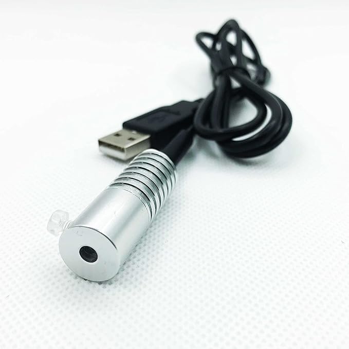 Side Glow Fiber Optic USB Light Source Illuminator - 5V LED Guide Lamp for Small Fiber (White, 6mm)