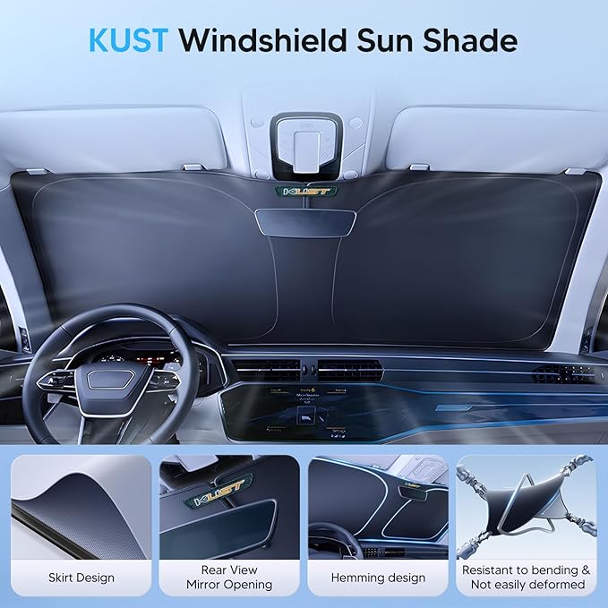 KUST Windshield Sun Shade for 2010–2017 Chevy Equinox Window Accessories Shade Sun Cover Foldable Block UV Rays Keep Car Cooler