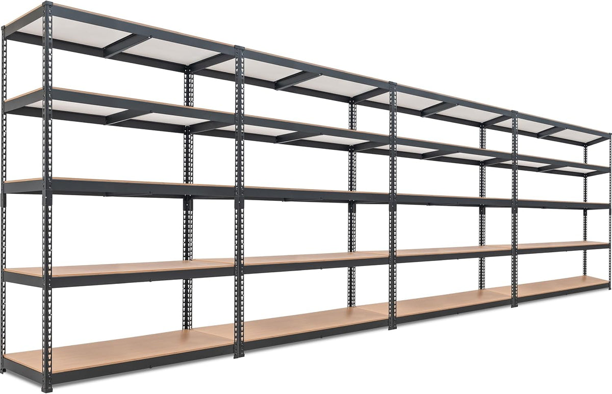 HOMEDANT 5 Tier Laminated Boltless Heavy Duty Garage Storage Adjustable Wide Size Metal Shelving Unit Utility Rack Shelves Organization Multipurpose Shelf Shed Warehouse 47.7"W x 18.2"D x 71.3"H 4Pack