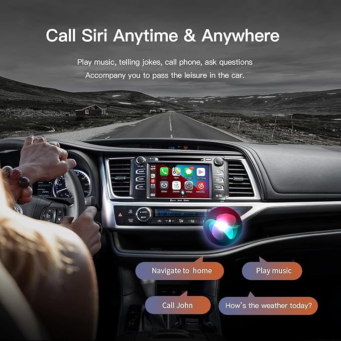 CARabc Wireless Carplay Android Auto Adapter for Toyota with Entune2.0 2014-2019, Fits for Tundra/Highlander/RAV4/Tacoma/Camry/Corolla/Avalon/Prius/CH-R/Sienna