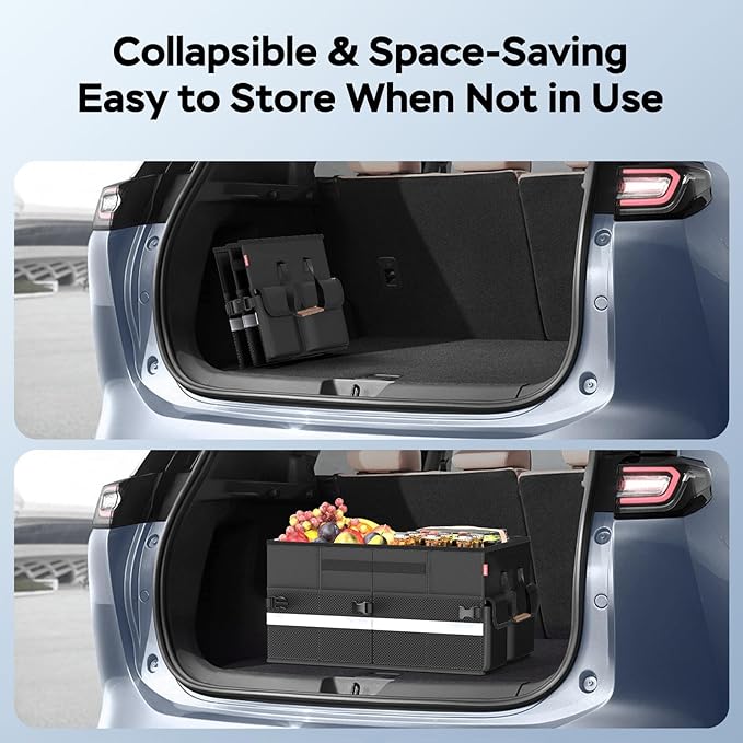 Cooler Bag – Soft Travel Cooler Holds 45 Cans, Stays Cold for 8H & Warm for 6H – Portable Car Trunk Organizer for Camping, Beach, Picnic