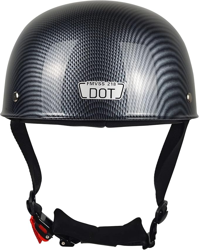 Adult Unisex Black Half Motorcycle Helmet, DOT Approved, for Chopper Moped Scooter Motorbike Electric