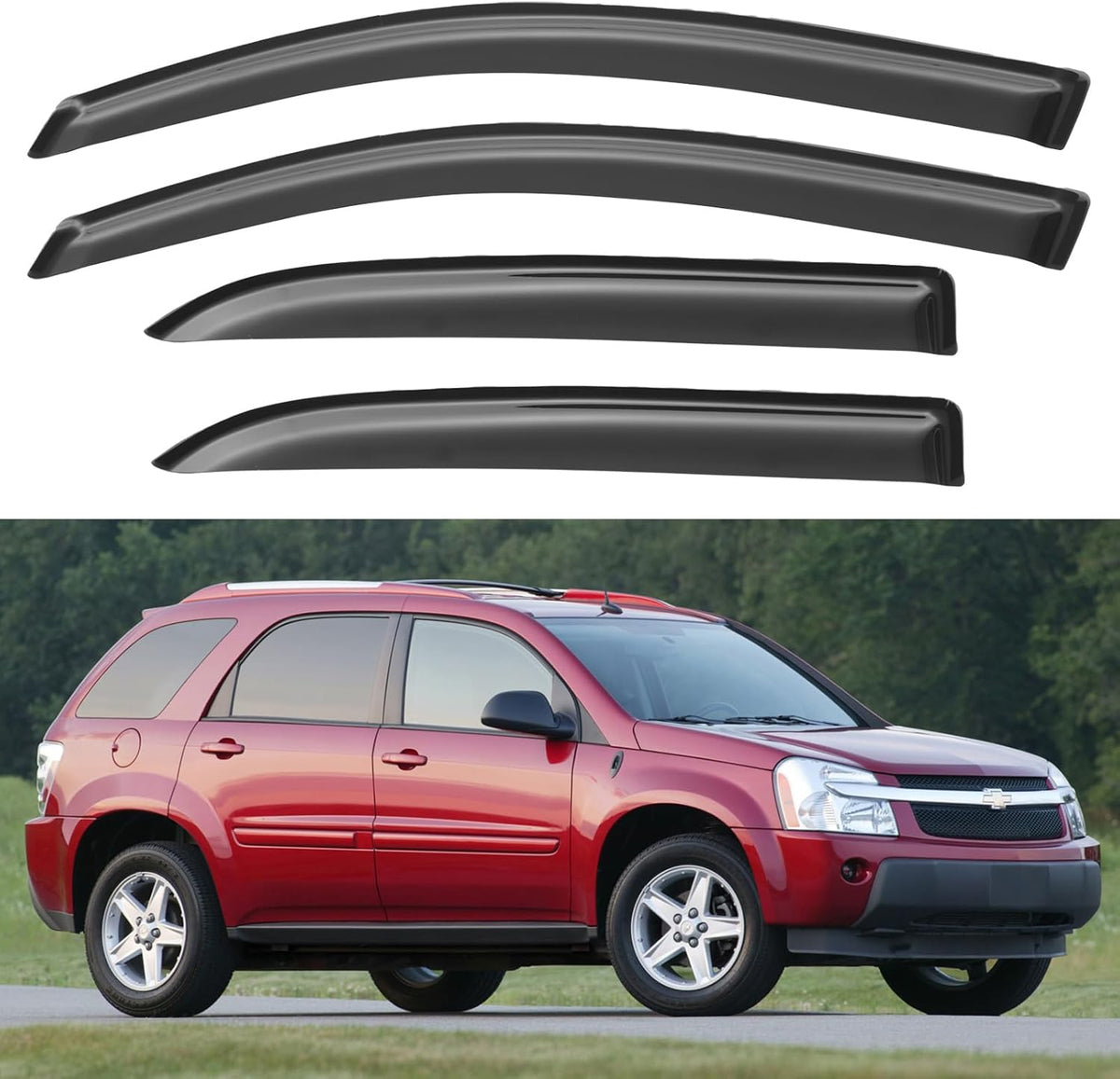 Window Visors Rain Guards for 2005 2006 2007 2008 2009 Chevy Equinox, Out-Channel Window Vent Wind Deflectors Visors Shades for 2006-2009 Pontiac Torrent