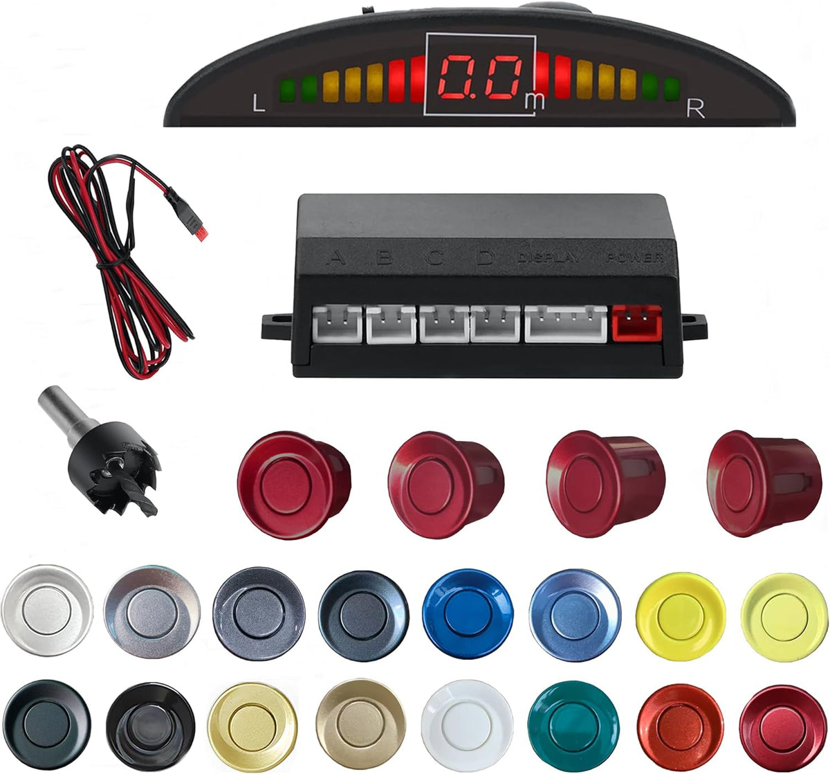 Radar Detectors 16 Color Options Adjustable Alarm Sound Professional Safety System(Dark Red)
