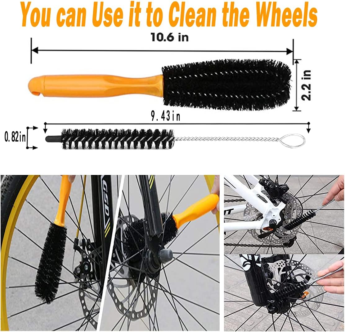 10pcs Bike Cleaning Kit, Bicycle Clean Brush Tool Including Chain Cleaner for Cycling,Bike Chain Cleaner Brush Suitable fo Mountain/Dirt/MT/Road/BMX Bike