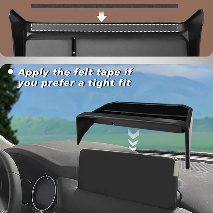 Muslogy Dash Storage Box Behind Screen Center Console Organizer Compatible with Mazda CX5 CX-5 Accessories 2022-2025 Sunglasses Holder Dashboard Insert Tray ABS Interior Secondary Accessories