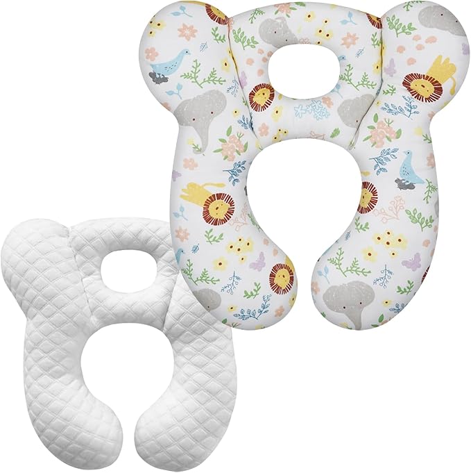 Baby Travel Pillow, Upgrade U-Shape Infant Pillow for Car Seat Pushchair and Stroller, Soft Comfortable Sleep Cushion for Kids Newborn and Toddler -Lion White