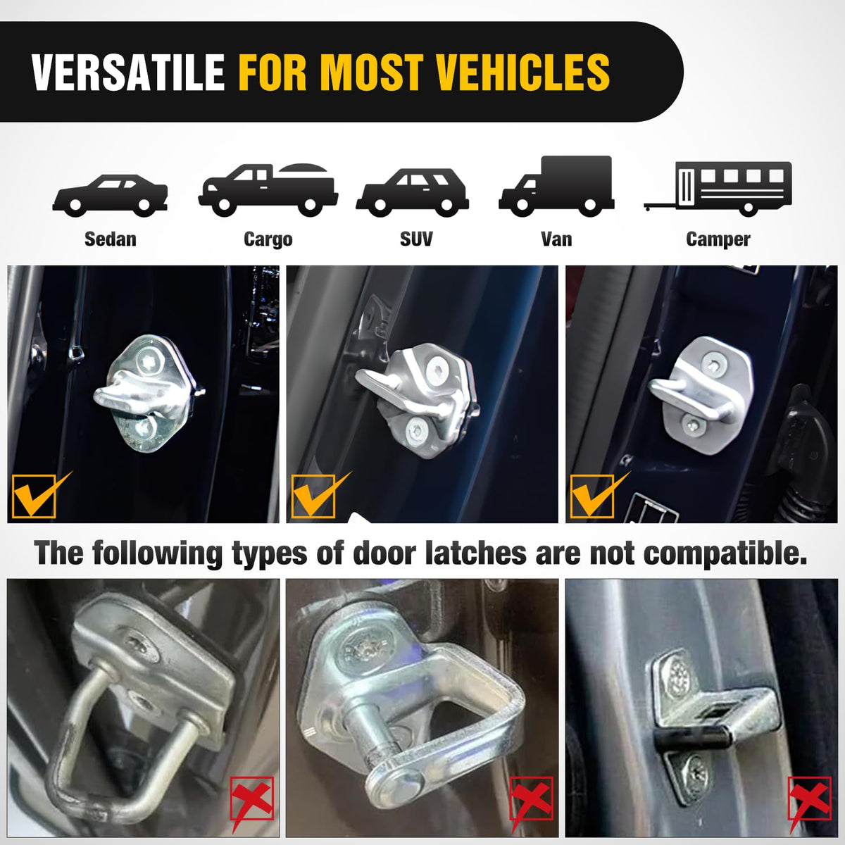 Nilight Car Door Step for Roof Access Universal Car Step Hook for Roof SUV Trucks Folding Aluminum Alloy Vehicle Door Latch Step Pedal with Glass Breaker Safety Hammer, Max Load 400lbs, 2 Pack Gray