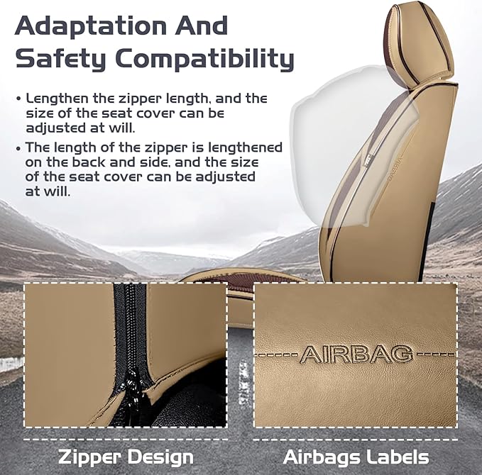 Truck Seat Covers for Toyota Tundra 2008-2026, Waterproof Premium Leather Full Coverage Car Seat Cover, Muscle Sport Style Auto Interior Seat Cover Sets (Full Set/Brown Coffee)