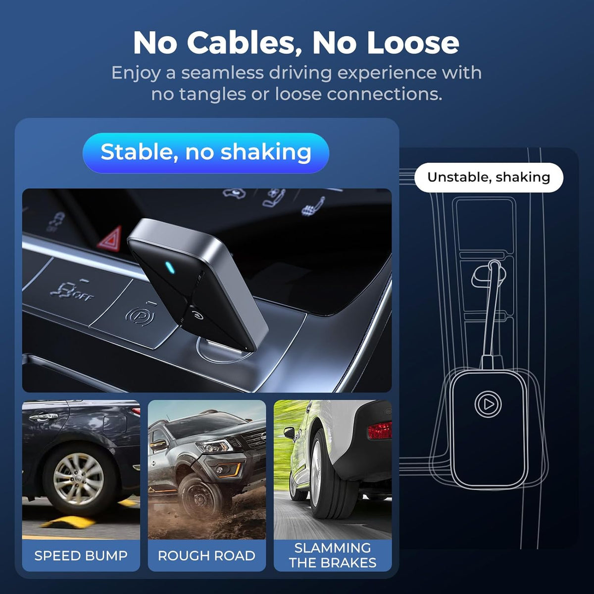Wireless CarPlay Adapter for iPhone, Mini Size for Apple CarPlay Adapter, Convert Wired to Wireless with Extension Cable USB & USB-C/Type-C, Stable Control & No Delay, Black