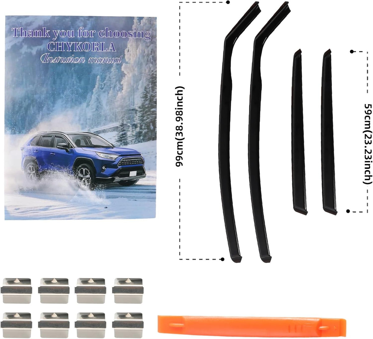 4pcs in Channel Rain Guards Fit for 2012 2013 2014 2015 2016 2017 Ford Focus Hatchback/Sedan, Durable Window Visors Side Wind Deflectors, Vent Shades Visors Shield