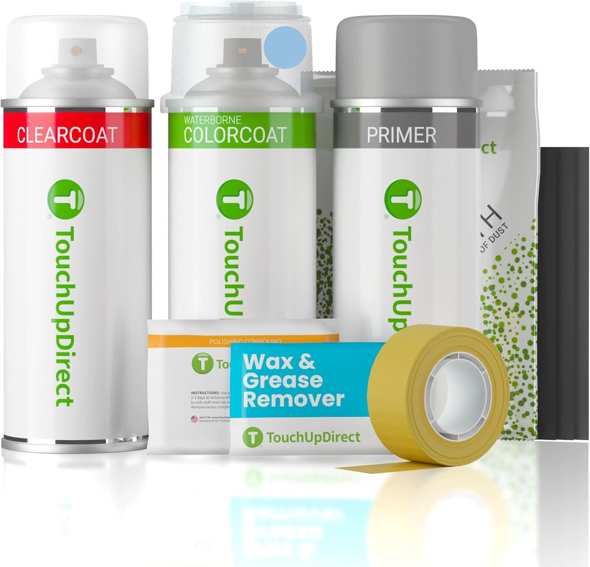 TouchUpDirect 8X0 Heritage Blue Compatible with Toyota Exact Match Touch Up Paint Aerosol - Platinum Kit