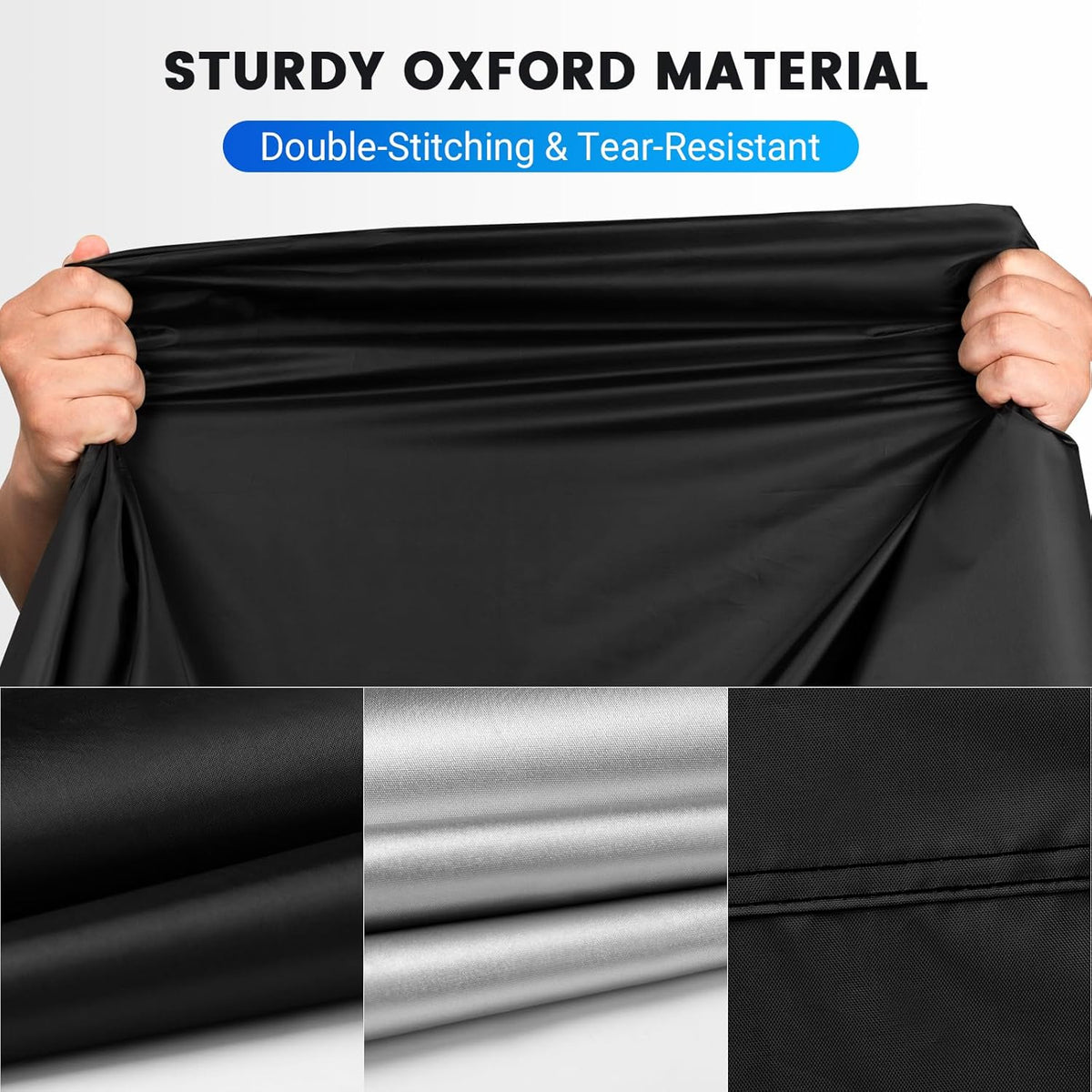 Favoto Motorcycle Cover Reflective Stripe Waterproof Outdoor Protection All Season Universal Premium Vehicle Cover with Lock-Holes & Storage Bag Fits up to 104" Motorcycles