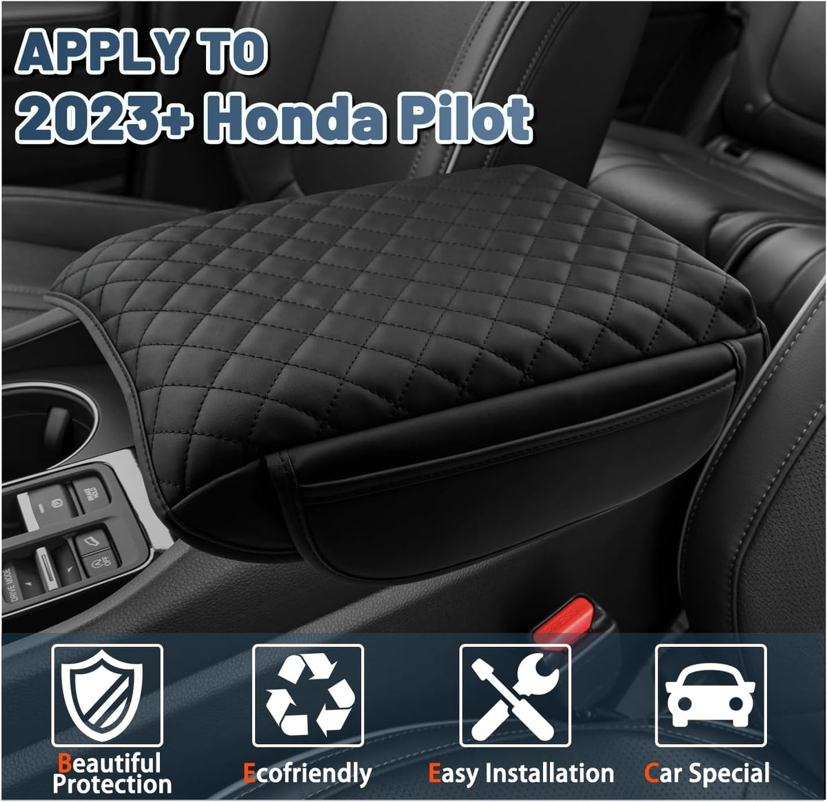 2026 Passport Armrest Cover for Honda Passport 2026 Accessories Thicken Soft & Comfy Center Console Cover Compatible with 2024-2026 Honda Passport TrailSport/RTL/TrailSport Elite & 2023-2025 Pilot