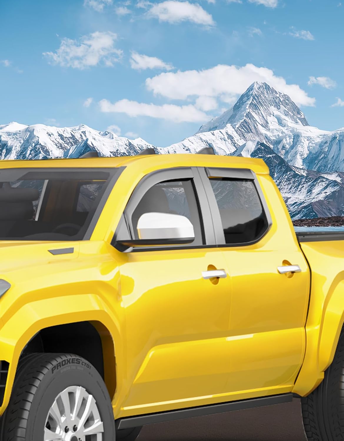 in-Channel Window Rain Guards Fit for Truck Toyota Tacoma 2024 2025 Double Cab with 4 Full-Size Doors Extra Durable Window Deflectors Vent Visors Shades Car Accessories Visors Rain Guards