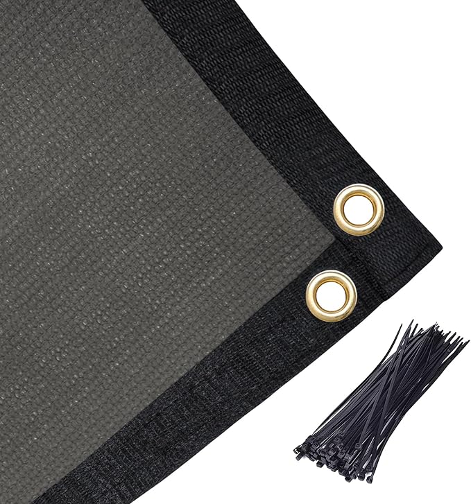 Amagenix 90% Pergola Shade Cover 4'X 22' Dark Gray Sun Shade Cloth with Grommets for Outdoor Garden Patio Porch-Commercial Grade 200 GSM-Cable Zip Ties Included (We Customized)