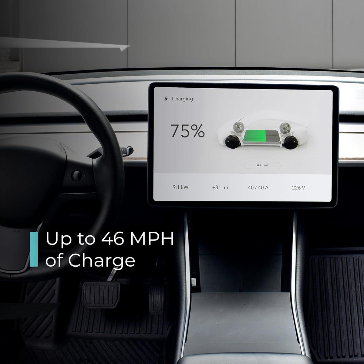 Lectron Tesla (NACS) V-Box Pro Electric Vehicle Charging Station (WiFi) 48 Amp with App Control - Level 2 EV Charger (240V) with NEMA 14-50 Plug/Hardwired Compatible with All Tesla Models S/3/X/Y