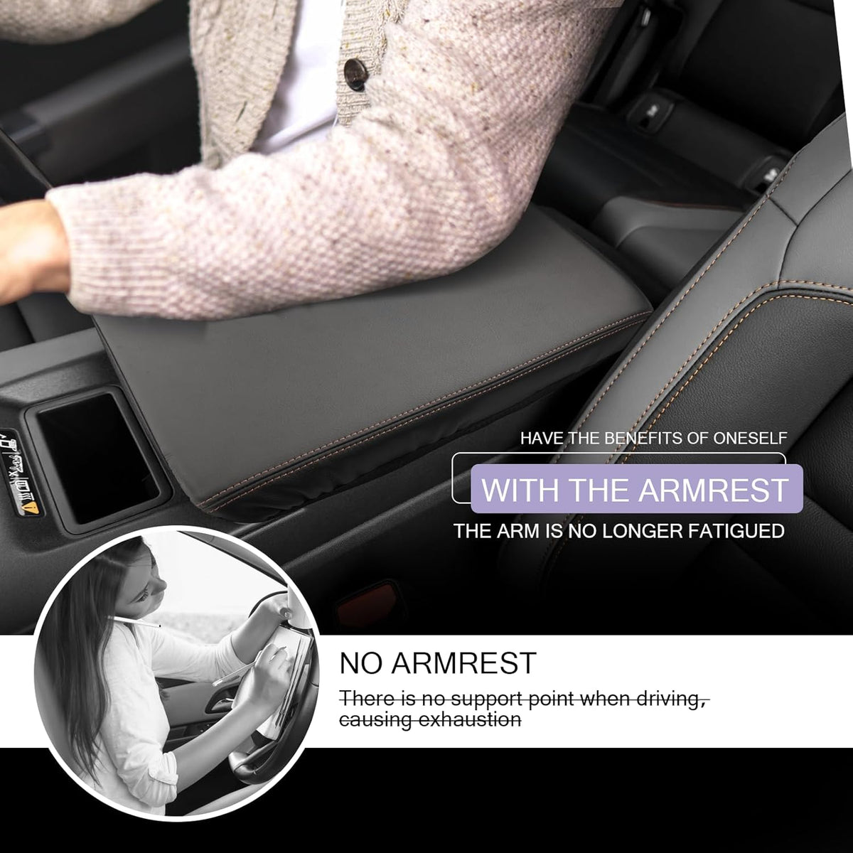 LUWU 2024 2025 Prologue Center Console Cover Compatible with 2024 2025 Honda Prologue Accessories 2025 Prologue EX/Touring/Elite Armrest Cover Center Console Pad Armrest Console Cover (Thin Black)