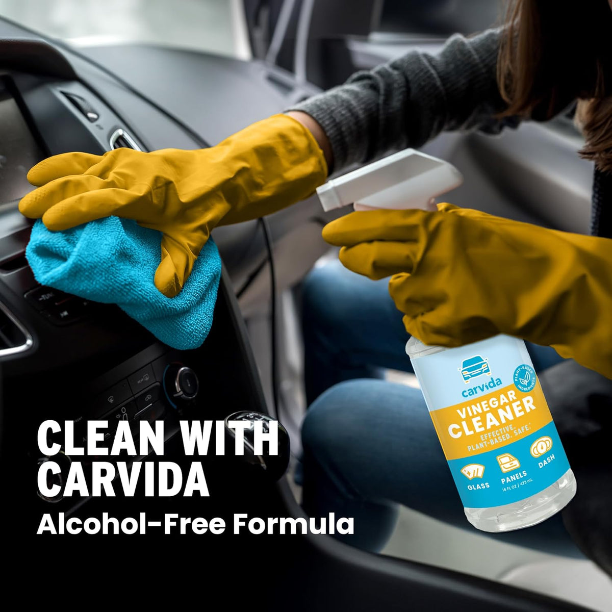 Vinegar Cleaner, Plant-Based, Multi-purpose Automotive Cleaning Spray, Natural Mint Scent, 16oz