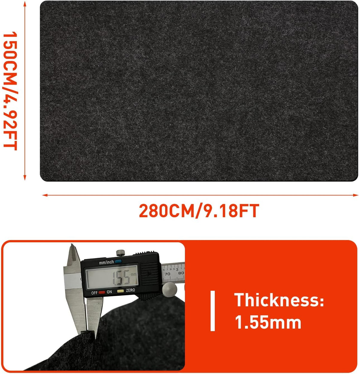 Golf Cart Parking Mat 4.9 ft × 9.1 ft Garage Floor Mat Oil Absorbent Waterproof Rubber Backing Layer Floor Protective Pad from Spills, Drips, Splashes and Stains
