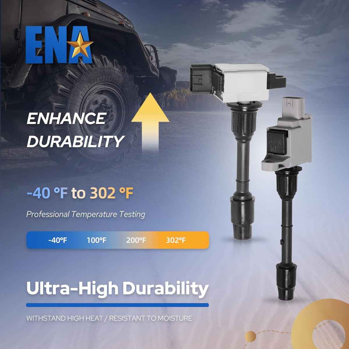 ENA Set of 6 Ignition Coil Pack 2000 2001 3.3 3.5 Compatible with Infiniti Nissan Pathfinder QX4 00 01 3.3L 3.5L V6 Coils Replacement for C1335 C1332 UF331 UF328 224484W000 224484W011