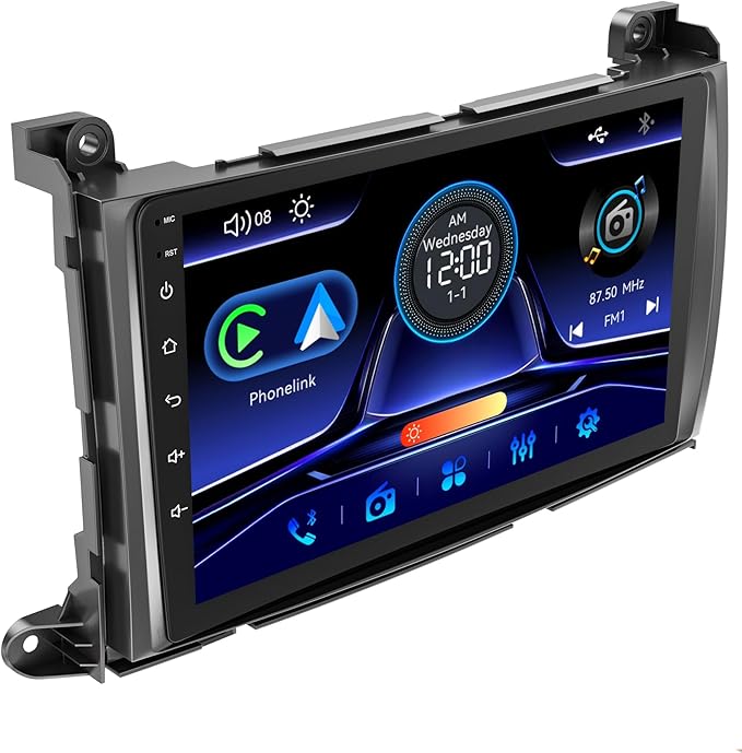 Car Radio Stereo for Toyota Sienna 2011-2014 Without JBL Sound System, Support Wireless Carplay/Android Auto/Mirrorlink, 9 Inch QLED Touchscreen with Bluetooth,FM Radio,DSP