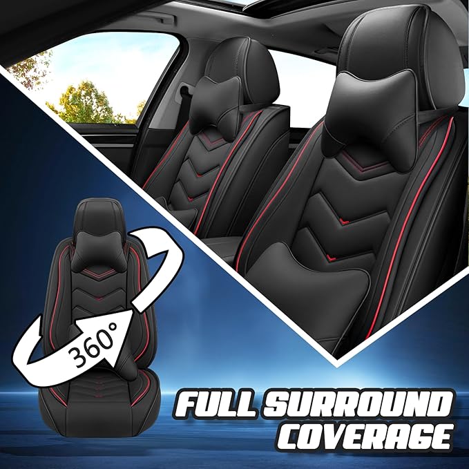 Car Seat Covers for Mercedes-Benz S-Class 2005-2026, Premium Nappa Leather Car Seat Cover, Stylish Sport Seat Covers， Automobile Seat Cover Sets.(Luxury 2 Seats/Black)