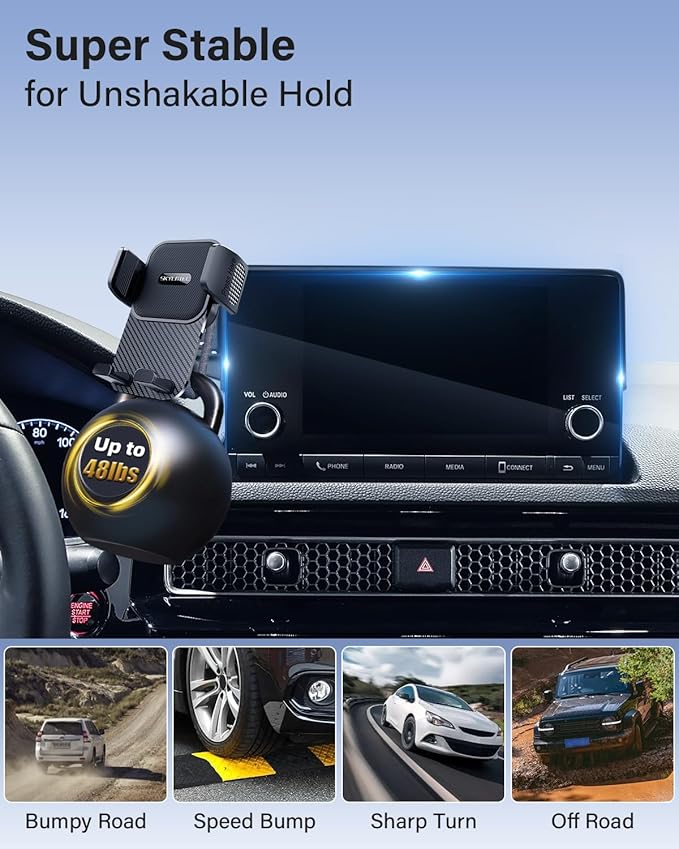 SKYLOTEC Car Phone Holder for Mazda 3 2014-2016/CX-3 2016-2021/MX-5 MX5 Miata 2016-2023 Accessories 7-Inch Screen Fixed Clip, Automobile Cradles Phone Mount, Cell Phone Base Not Block Air Vent