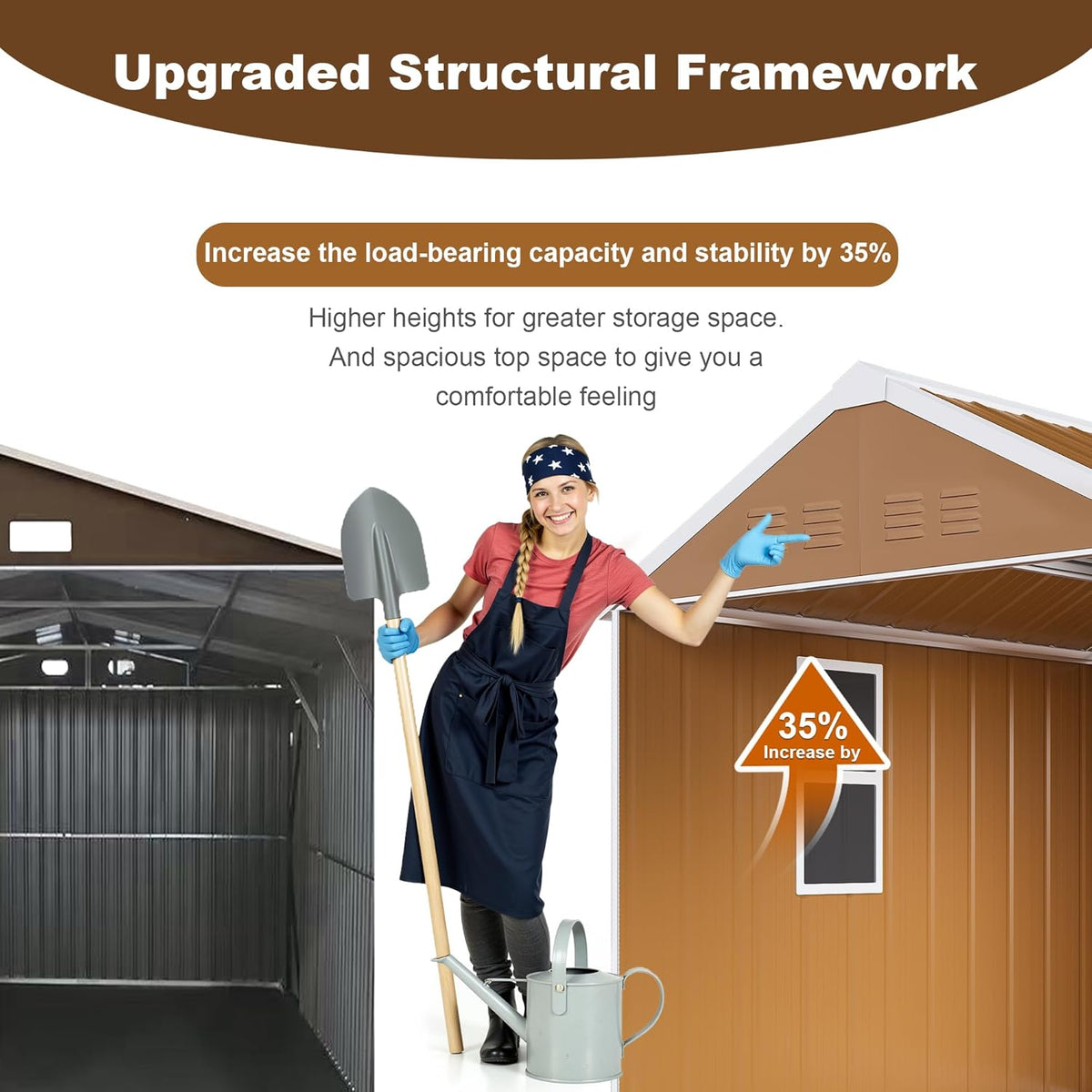 6 x 4 FT Outdoor Storage Shed, Metal Garden Tool Shed with Slooping Roof, Lockable Doors and Windows, All-Weather Weatherproof Blike shed for Garden, Patio, Lawn, Yellow