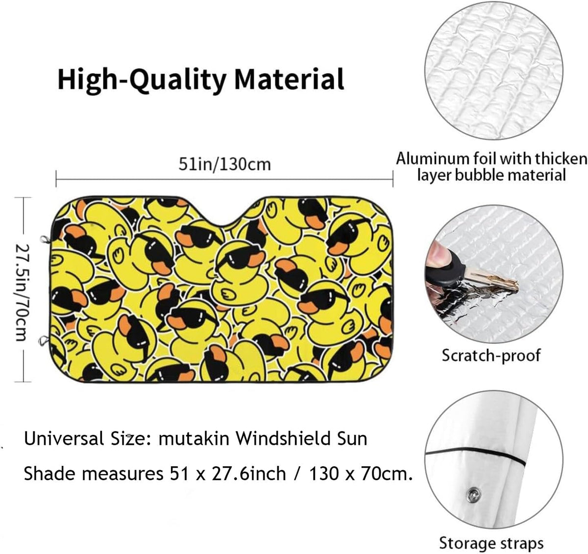 Duck Car Windshield Sunshade Front Window Sun Visor Protector Foldable Shield Cover for Truck SUV