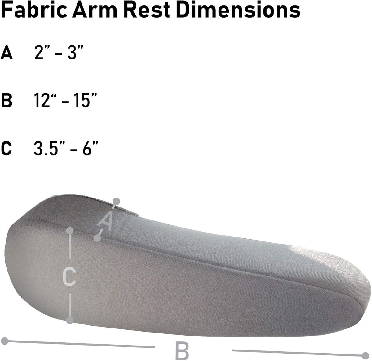 TLH Flat Cloth Fabric Armrest Covers One Pair, Gray Color