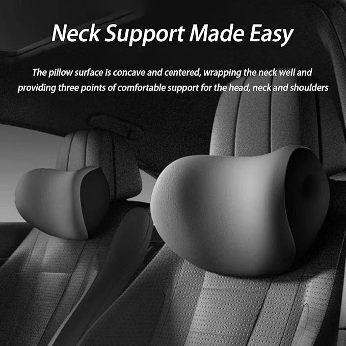 Car Lumbar Support Pillow and Car Neck Pillow Kit for BYD HALO6 2023 2024, Car Seat Neck Back Rest Pillows, Ergonomic Car Seat Headrest & Lumbar Cushion,B Grey