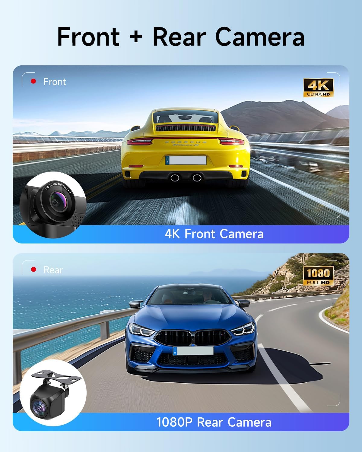 Wireless Carplay Screen for Car with 4K Dash Cam & 1080P Backup Camera, 11.26'' Portable A-pple Carplay & Android Auto Touch Screen Car Stereo, GPS Navigation, Bluetooth, Siri, FM, Mirror Link
