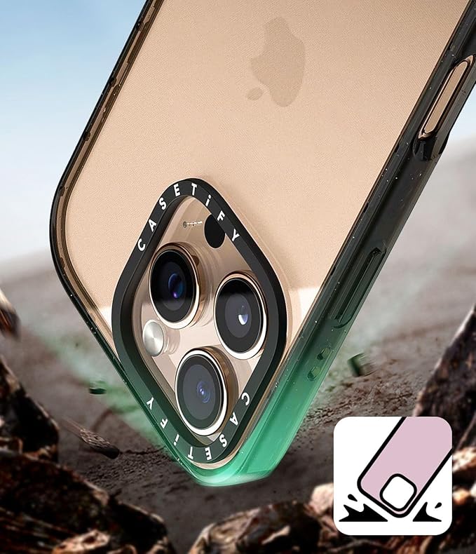 CASETiFY Impact iPhone 15 Pro Max Case [4X Military Grade Drop Tested / 8.2ft Drop Protection/Compatible with Magsafe] - AF Dream FLWRS - Clear Black
