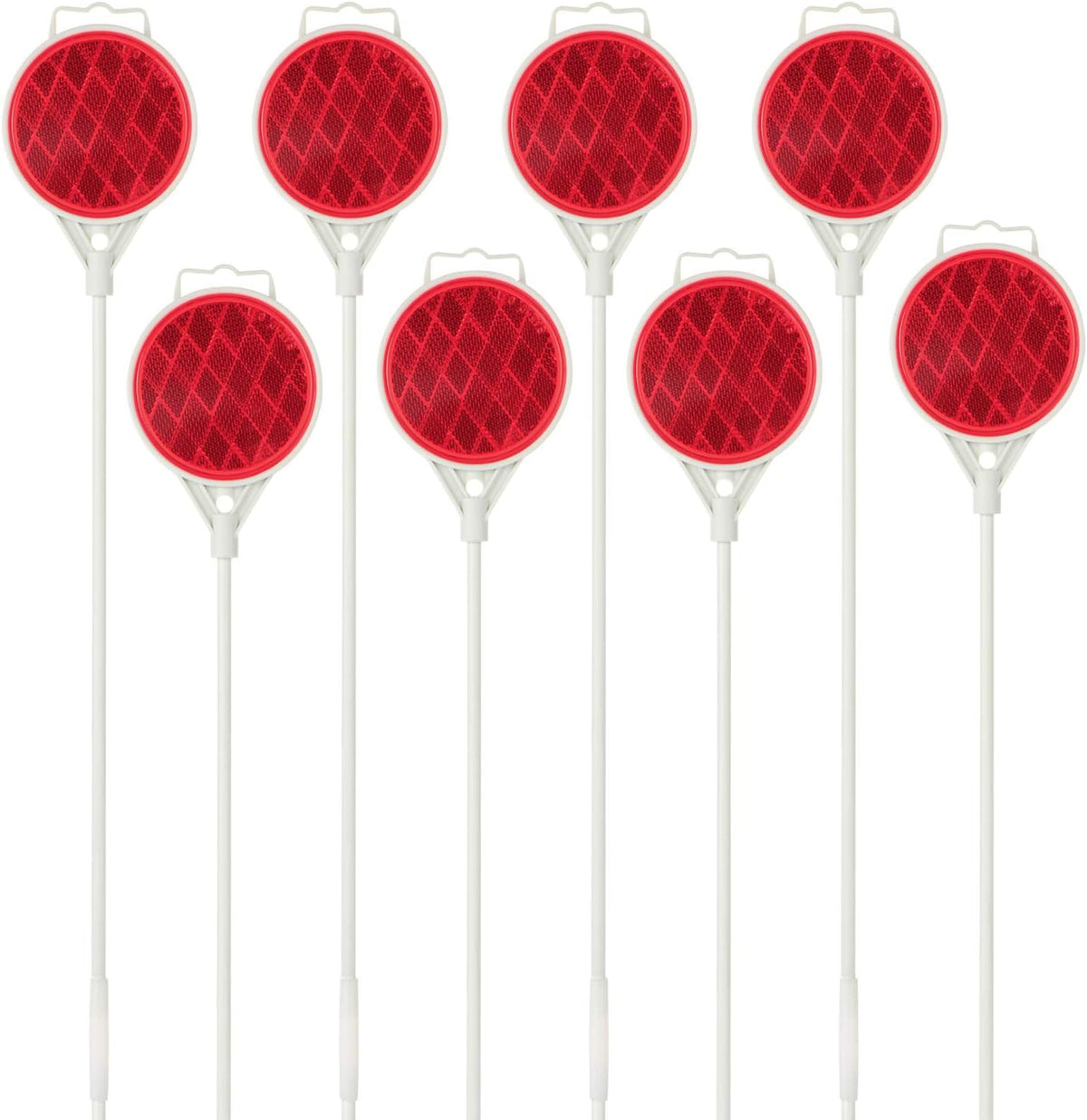 Reflective Driveway Markers, Reflectors for Driveway Entrance, Snow Plow Markers, 51 Inch Fiberglass Pole Double Sided Reflector for Driveway (Pack of 8)