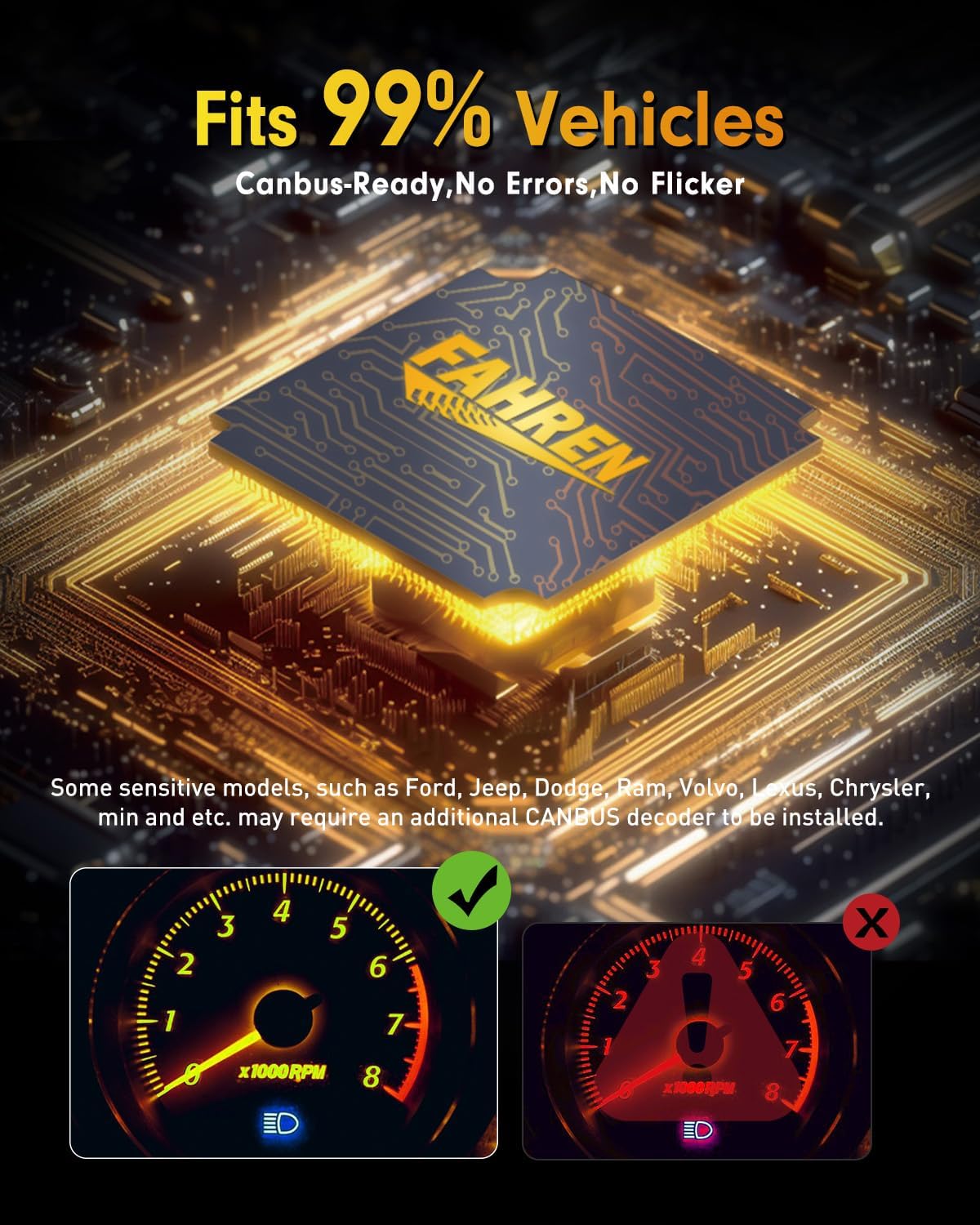 FAHREN 2025 Brightest H11 Led Bulbs, 𝟔𝟎,𝟎𝟎𝟎𝐋𝐌 H11/H8/H9 Lights, 1000% Brighter with 16 CSP Chips, Cutting-Edge Tech for Epic Night Visibility, 6500K Cool White Fog Bulb HID, Pack of 2