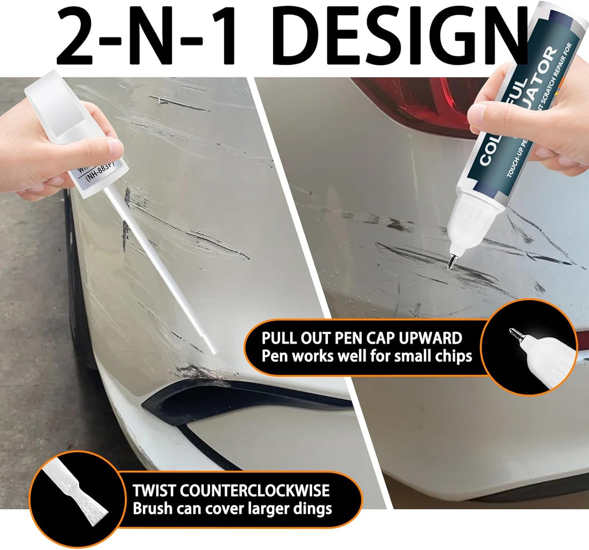 Urban Gray Pearl(NH-912P) Touch Up Paint Compatible with Honda, Car Paint Pen Scratch Repair Two-In-One Touch Up Paint, Premium Car Scratch Remover for Deep Scratches