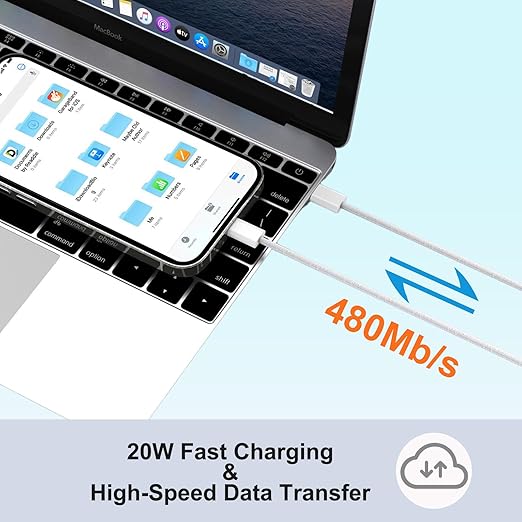 10FT iPhone 16 15 Charger Fast Charging,2Pack 20W Type C Chargers USB C Block 10Foot USB C to USB C Woven Cable, Apple i Phone 16 Charger for iPhone 16/16 Plus/16 Pro/16 Pro Max/iPhone 15 Pro Max/iPad