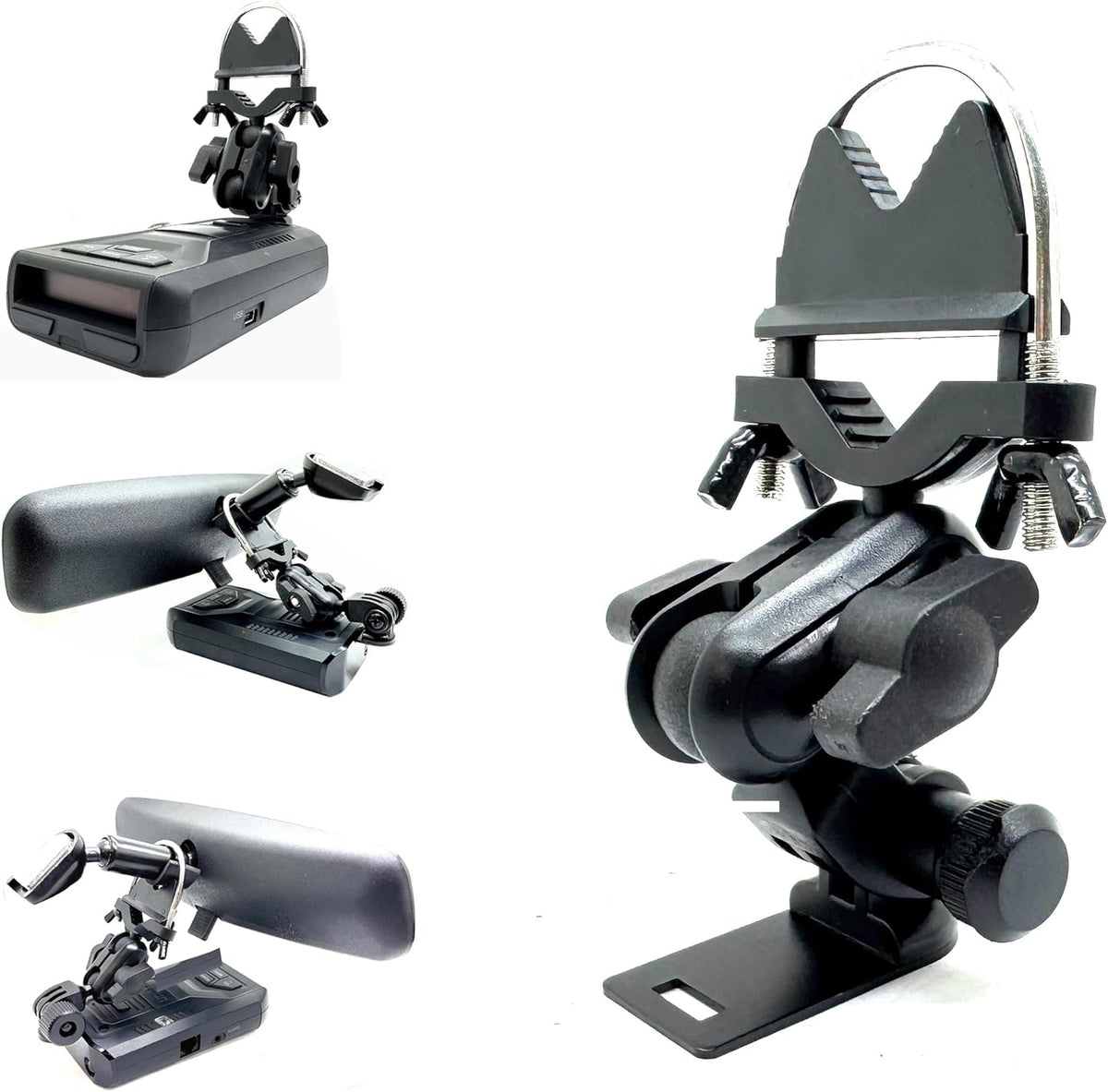 U-Bolt Radar-Detector Rearview Mirror Stem Mount for Uniden R1 R2 R3 R4 R7 DF1 DFR2 DFR3 DFR5 DFR6 DFR7 DFR8 DFR9 Radar Detector (for Uniden Radar Only)