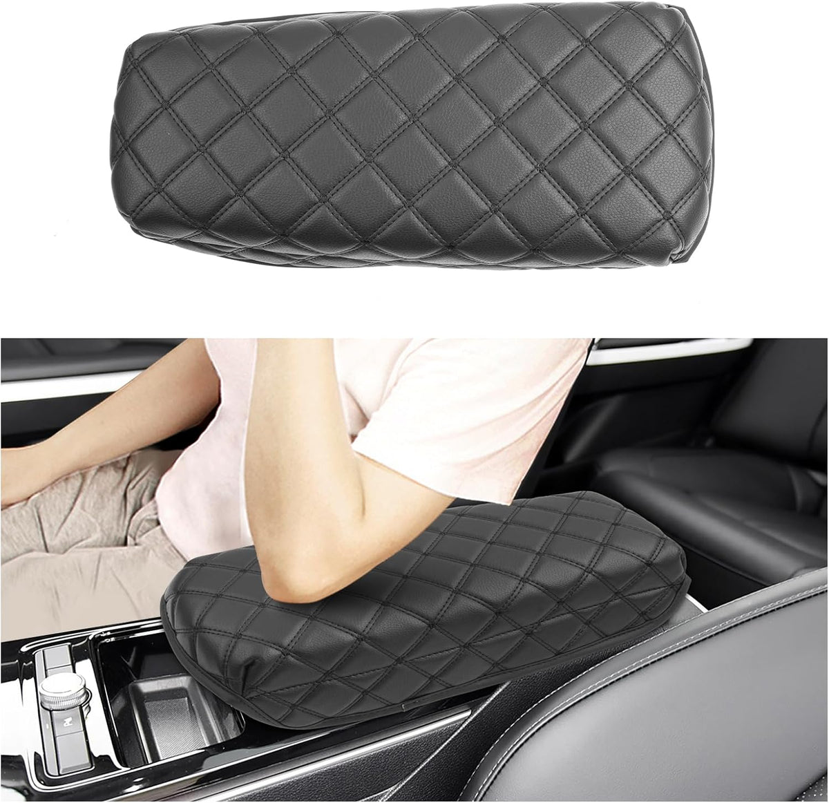 SXCY for 2025 Kia K5 Armrest Cover for Kia K5 2021-2025 Accessories 2021-2025 K5 Center Console Cover Pad 2024 2025 K5 Middle Console Cover Pad(Black Plaid Pattern)