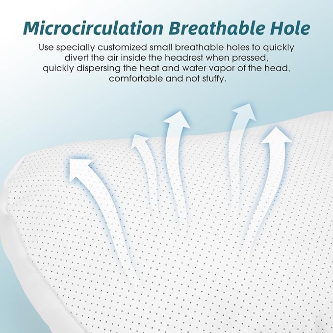 Upgraded Car Seat Neck Pillow - Adjustable Height Headrest Cushion - Fits Tesla Model 3/Y/S/X High Elastic Pearl Cotton Interior and Ventilated Nappa Leather - Neck Pain Relief (2 Pack White)