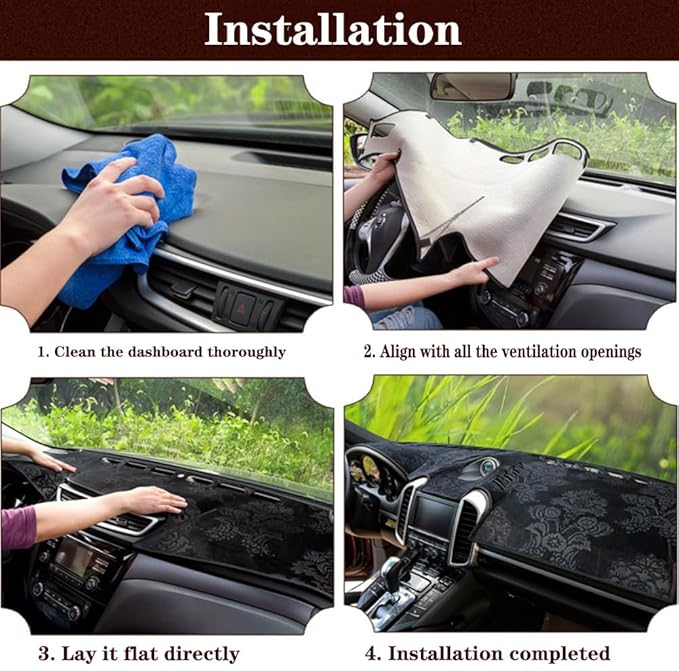 Dashboard Cover for Buick Verano 2022-2023,Anti-Glare Sun Shield,Non-Slip Custom Fit Dash Mat,Interior Protector,French Velvet