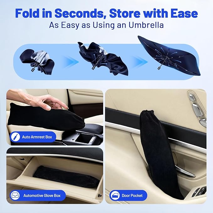 Car Windshield Sun Shade for Ford Escape 2013-2019 –[Reflective Coated Fabric] Sunshade Umbrella for Front Window, Car Shades Sun Visor Keep Car Cool and Protects Interior, 1:1 Exact Fit